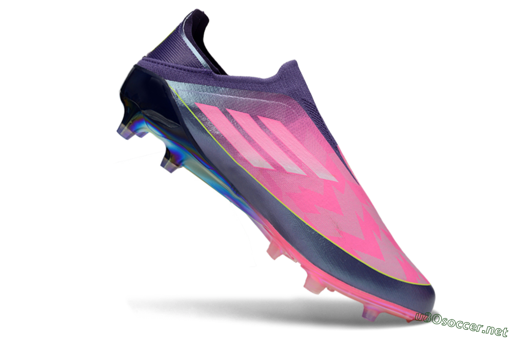 Men's Adidas F50 Elite Laceless AG Football Boots - Purple/Electric Pink/Radiant Yellow 5