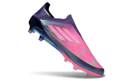 Men's Adidas F50 Elite Laceless AG Football Boots - Purple/Electric Pink/Radiant Yellow