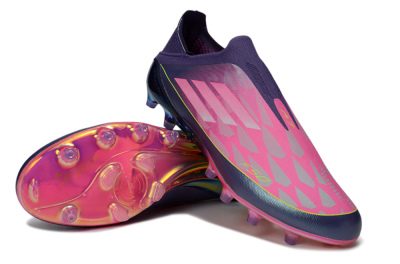 Men's Adidas F50 Elite Laceless AG Football Boots - Purple/Electric Pink/Radiant Yellow