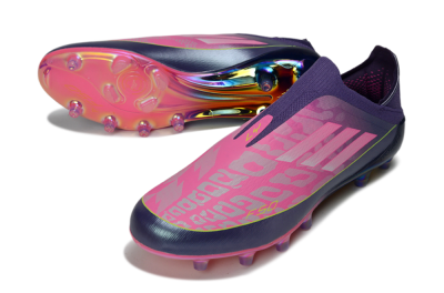 Men's Adidas F50 Elite Laceless AG Football Boots - Purple/Electric Pink/Radiant Yellow