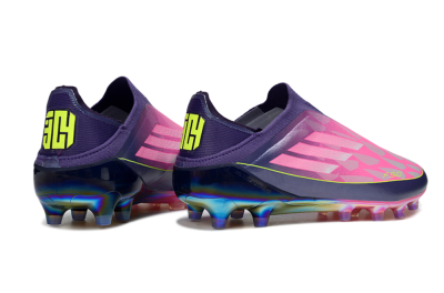 Men's Adidas F50 Elite Laceless AG Football Boots - Purple/Electric Pink/Radiant Yellow