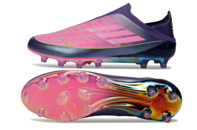 Men's Adidas F50 Elite Laceless AG Football Boots - Purple/Electric Pink/Radiant Yellow