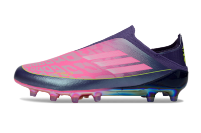 Men's Adidas F50 Elite Laceless AG Football Boots - Purple/Electric Pink/Radiant Yellow