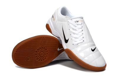 Men's Nike Total 90 III IC Football Shoes - White/Classic Black/Amber Brown