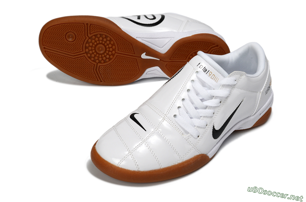Men's Nike Total 90 III IC Football Shoes - White/Classic Black/Amber Brown 3