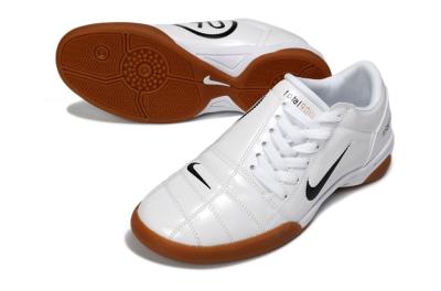 Men's Nike Total 90 III IC Football Shoes - White/Classic Black/Amber Brown
