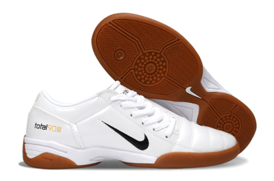 Men's Nike Total 90 III IC Football Shoes - White/Classic Black/Amber Brown