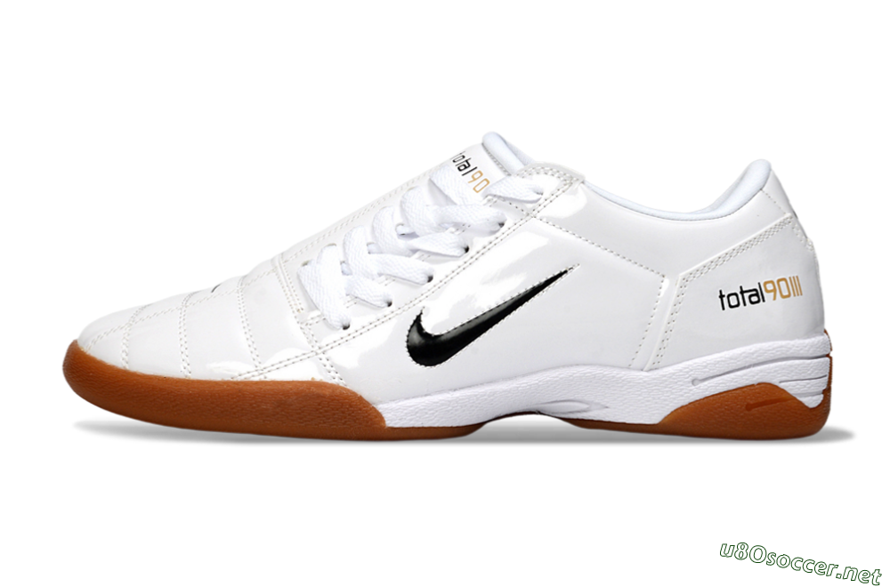 Men's Nike Total 90 III IC Football Shoes - White/Classic Black/Amber Brown 0