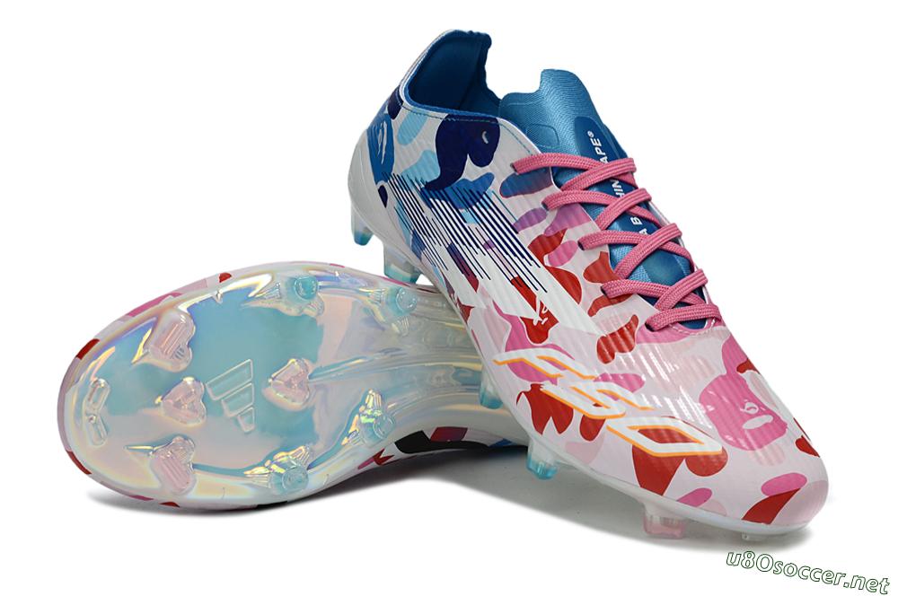 Unisex Adidas F50 Elite FG Football Boots - Pink/Blush Pink/Blue Ocean 4