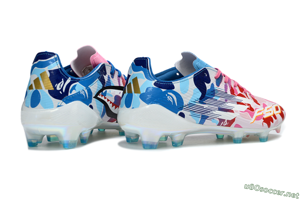 Unisex Adidas F50 Elite FG Football Boots - Pink/Blush Pink/Blue Ocean 7