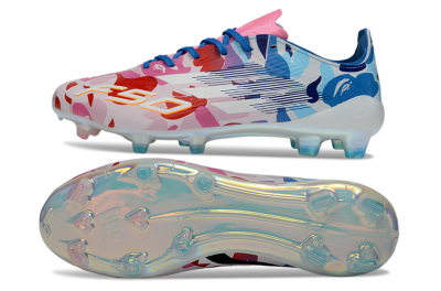 Unisex Adidas F50 Elite FG Football Boots - Pink/Blush Pink/Blue Ocean