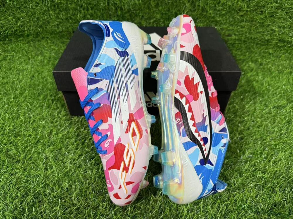 Unisex Adidas F50 Elite FG Football Boots - Pink/Blush Pink/Blue Ocean