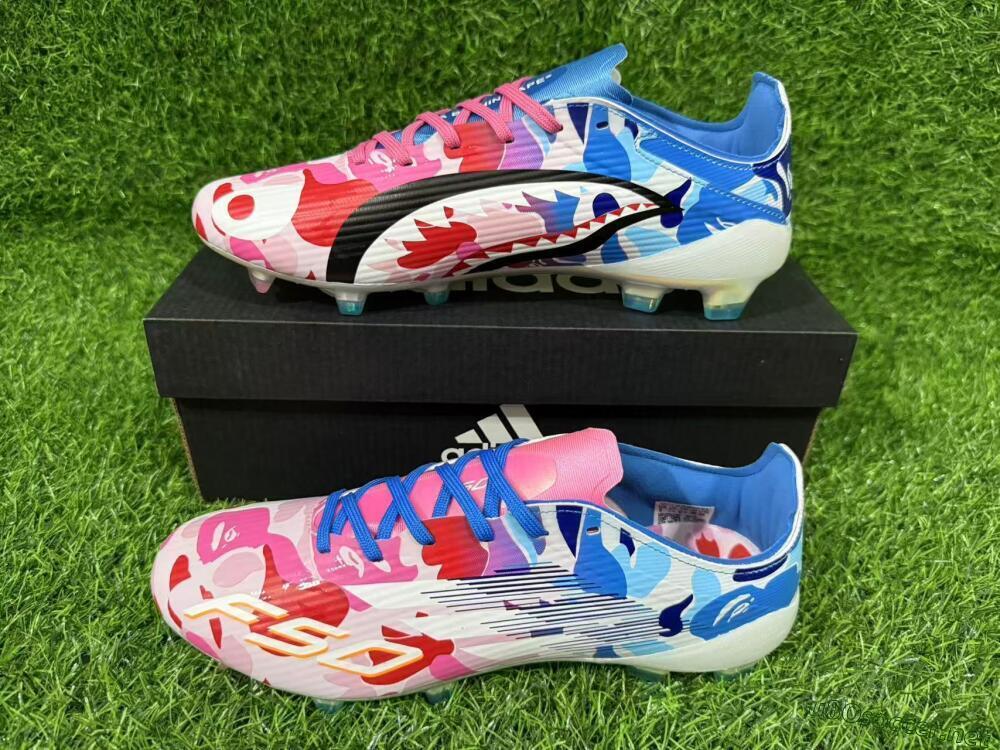 Unisex Adidas F50 Elite FG Football Boots - Pink/Blush Pink/Blue Ocean