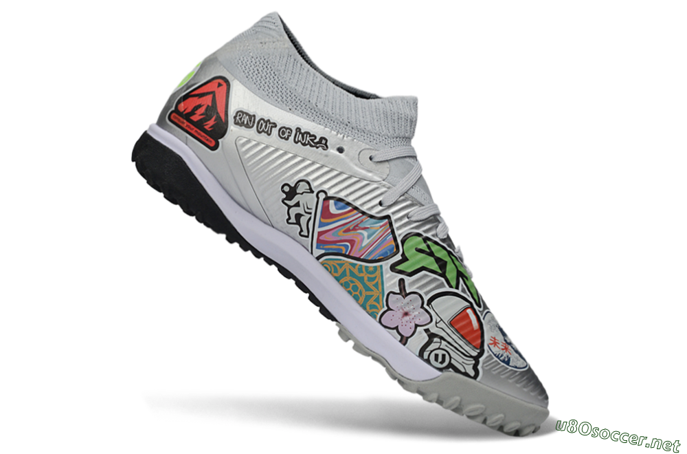Men's Puma Future 8 Ultimate TF Football Shoes - Grey/Urban Grey/Graphic Black 4