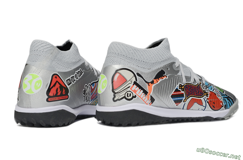 Men's Puma Future 8 Ultimate TF Football Shoes - Grey/Urban Grey/Graphic Black 6