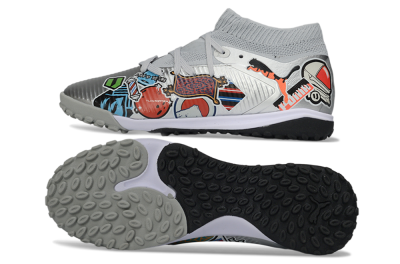 Men's Puma Future 8 Ultimate TF Football Shoes - Grey/Urban Grey/Graphic Black