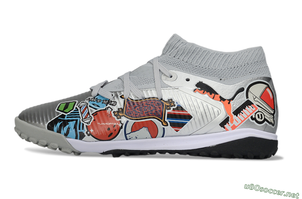 Men's Puma Future 8 Ultimate TF Football Shoes - Grey/Urban Grey/Graphic Black 0