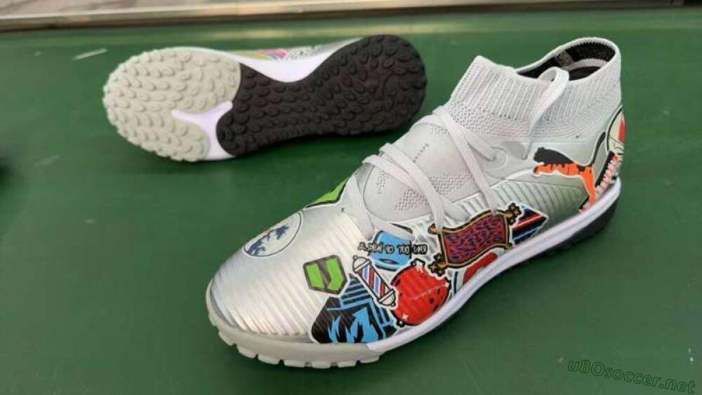 Men's Puma Future 8 Ultimate TF Football Shoes - Grey/Urban Grey/Graphic Black