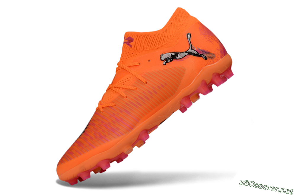 Men's Puma Future 8 Ultimate MG Football Boots - Orange/Neon Orange/Pink Blast 5