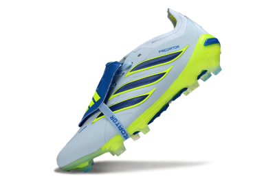 Unisex Adidas Predator 26 Elite Fold-Over Tongue FG Football Boots - Blue/Neon Yellow/Cool Gray