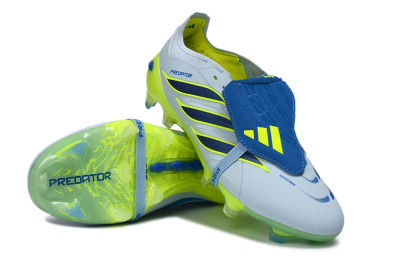 Unisex Adidas Predator 26 Elite Fold-Over Tongue FG Football Boots - Blue/Neon Yellow/Cool Gray
