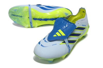 Unisex Adidas Predator 26 Elite Fold-Over Tongue FG Football Boots - Blue/Neon Yellow/Cool Gray