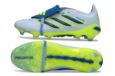 Unisex Adidas Predator 26 Elite Fold-Over Tongue FG Football Boots - Blue/Neon Yellow/Cool Gray