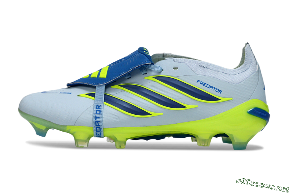 Unisex Adidas Predator 26 Elite Fold-Over Tongue FG Football Boots - Blue/Neon Yellow/Cool Gray 0