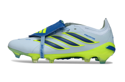 Unisex Adidas Predator 26 Elite Fold-Over Tongue FG Football Boots - Blue/Neon Yellow/Cool Gray