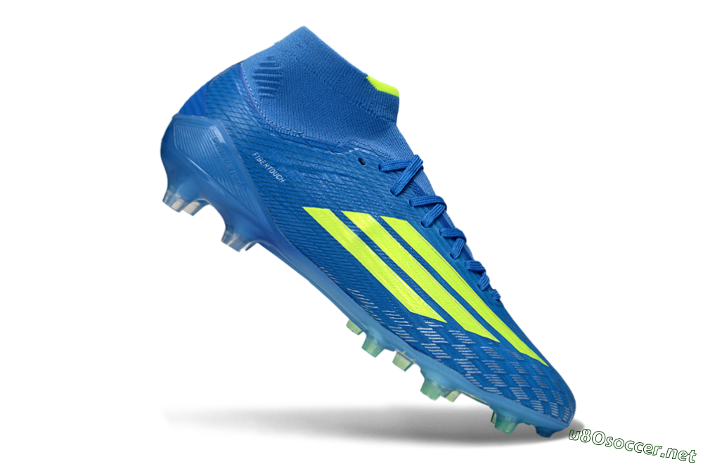 Men's Adidas F50 Elite Mid AG Football Boots - Blue/Electric Blue/Neon Green 4