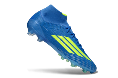 Men's Adidas F50 Elite Mid AG Football Boots - Blue/Electric Blue/Neon Green