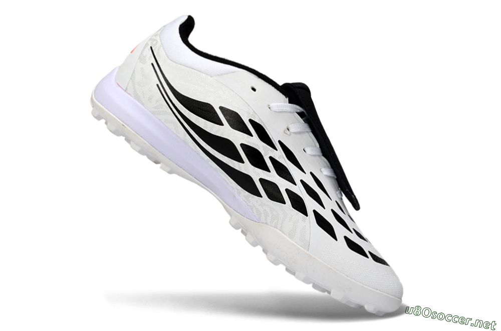 Men's Adidas Predator 26 Elite Fold-Over Tongue TF Football Shoes - White/Neon Orange/Fuchsia Pink 4