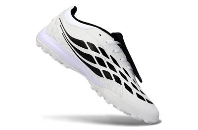 Men's Adidas Predator 26 Elite Fold-Over Tongue TF Football Shoes - White/Neon Orange/Fuchsia Pink