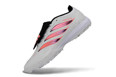 Men's Adidas Predator 26 Elite Fold-Over Tongue TF Football Shoes - White/Neon Orange/Fuchsia Pink