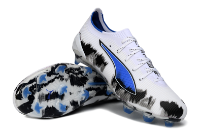 Men's Puma Ultra Ultimate FG Football Boots - White/Electric Blue/Black