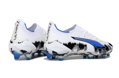 Men's Puma Ultra Ultimate FG Football Boots - White/Electric Blue/Black