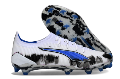 Men's Puma Ultra Ultimate FG Football Boots - White/Electric Blue/Black