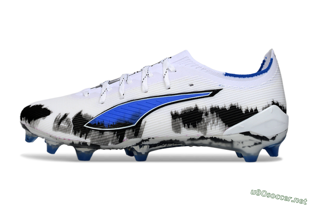 Men's Puma Ultra Ultimate FG Football Boots - White/Electric Blue/Black 0