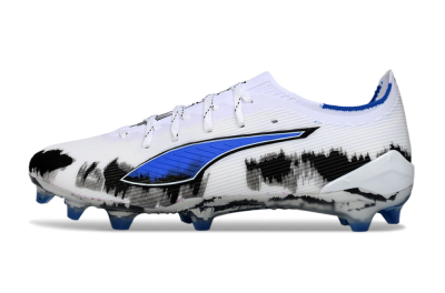 Men's Puma Ultra Ultimate FG Football Boots - White/Electric Blue/Black