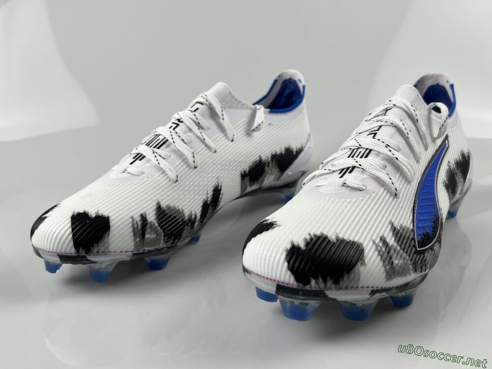 Men's Puma Ultra Ultimate FG Football Boots - White/Electric Blue/Black