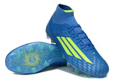 Men's Adidas F50 Elite Mid FG Football Boots - Blue/Vibrant Blue/Electric Green