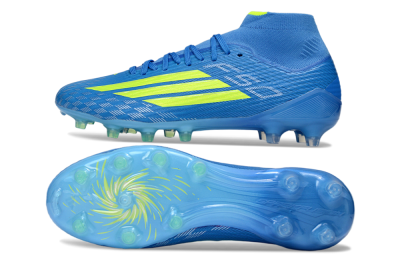 Men's Adidas F50 Elite Mid FG Football Boots - Blue/Vibrant Blue/Electric Green