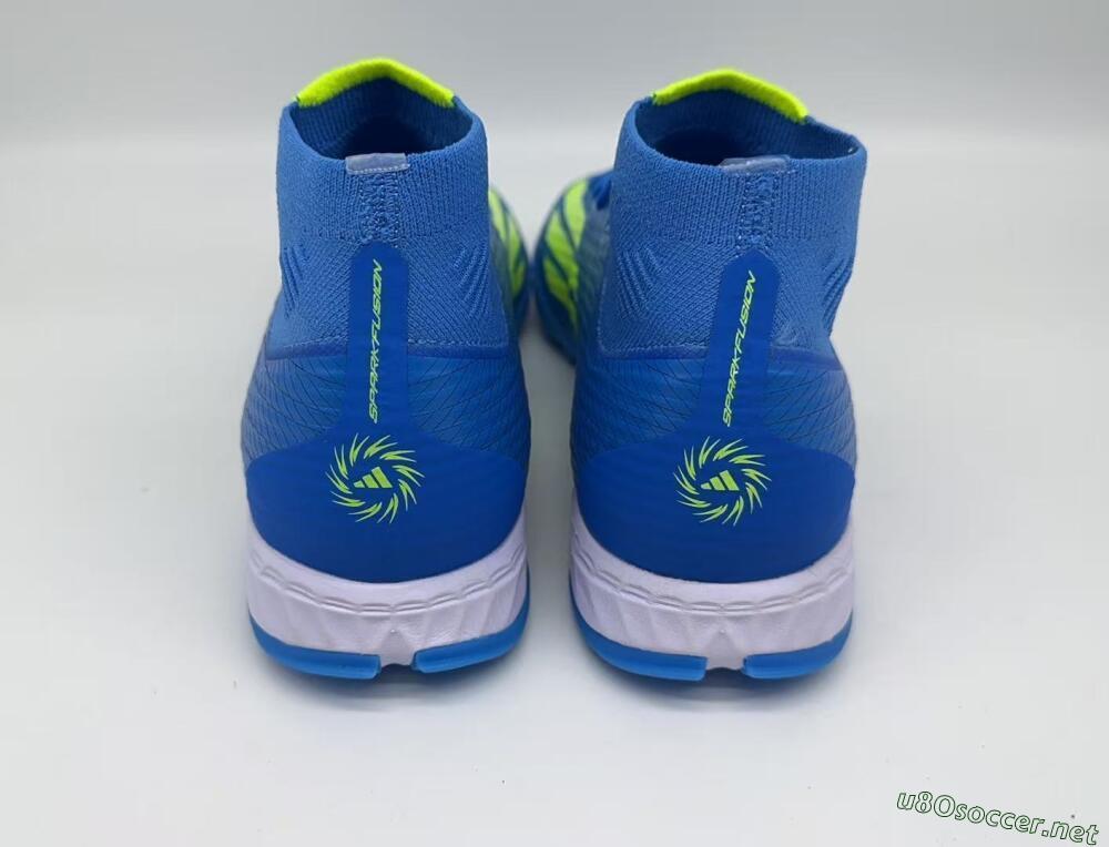 Men's Adidas F50 Elite Mid TF Football Shoes - Blue/Electric Yellow/Cyan