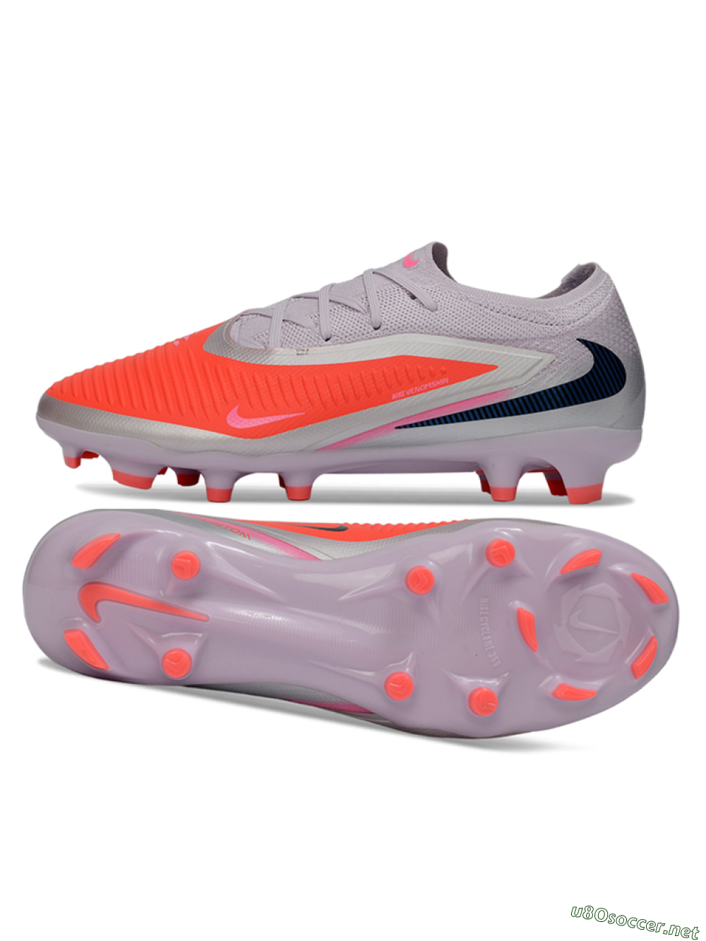 Unisex Nike Phantom 6 Elite Low FG Football Boots - Pink/Electric Pink/Light Grey 1