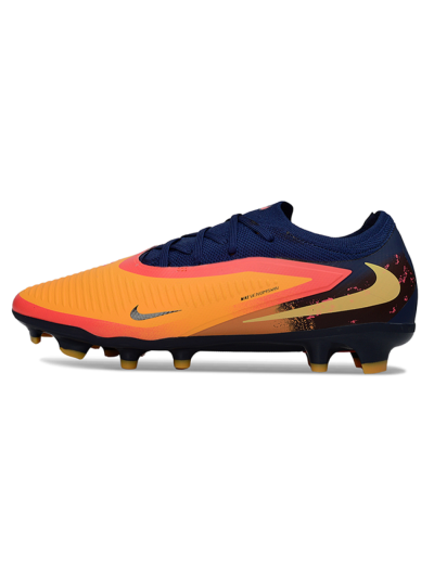 Unisex Nike Phantom 6 Elite Low FG Football Boots - Orange/Navy Blue/Crimson Red