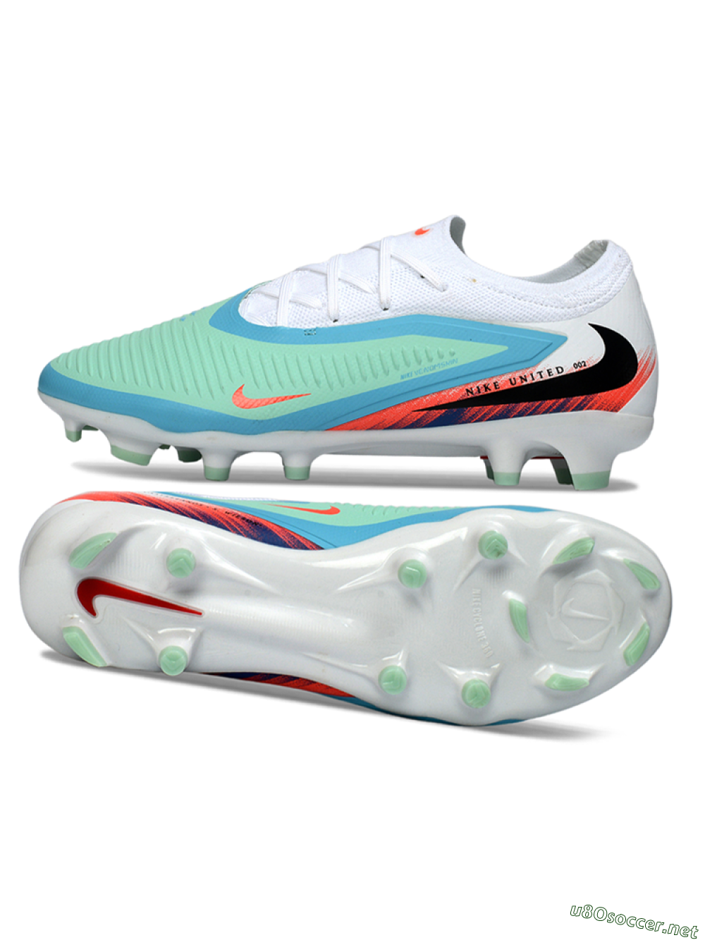 Unisex Nike Phantom 6 Elite Low FG Football Boots - Aqua/Coral Burst/White Wave 1