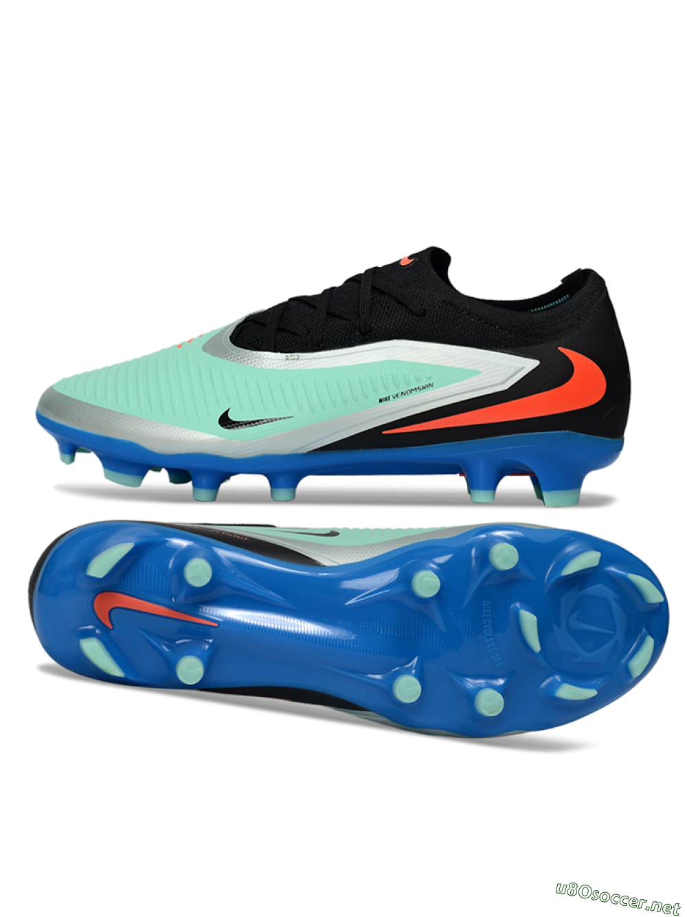 Unisex Nike Phantom 6 Elite Low FG Football Boots - Aqua/Coral Blue/Azure 1