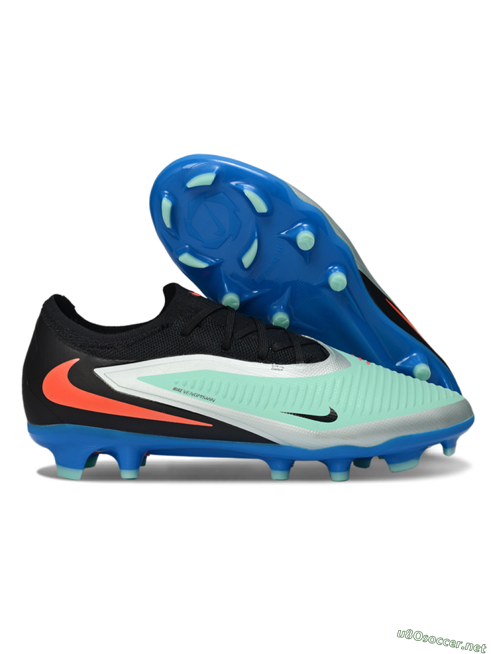 Unisex Nike Phantom 6 Elite Low FG Football Boots - Aqua/Coral Blue/Azure 2