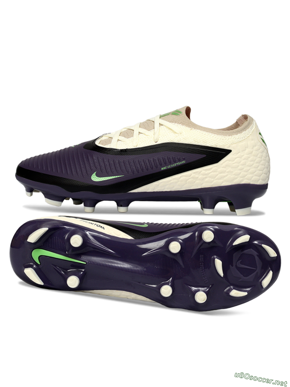 Unisex Nike Phantom 6 Elite Low FG Football Boots - Purple/Ivory/Black 1