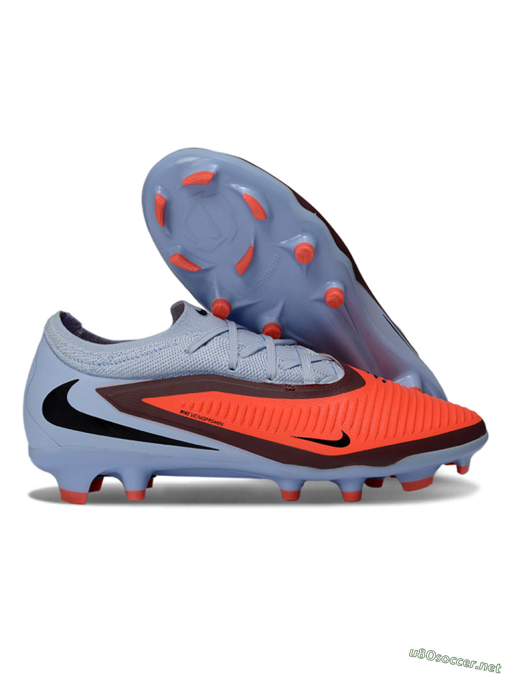 Unisex Nike Phantom 6 Elite Low FG Football Boots - Orange/Sky Blue/Brick Red 2